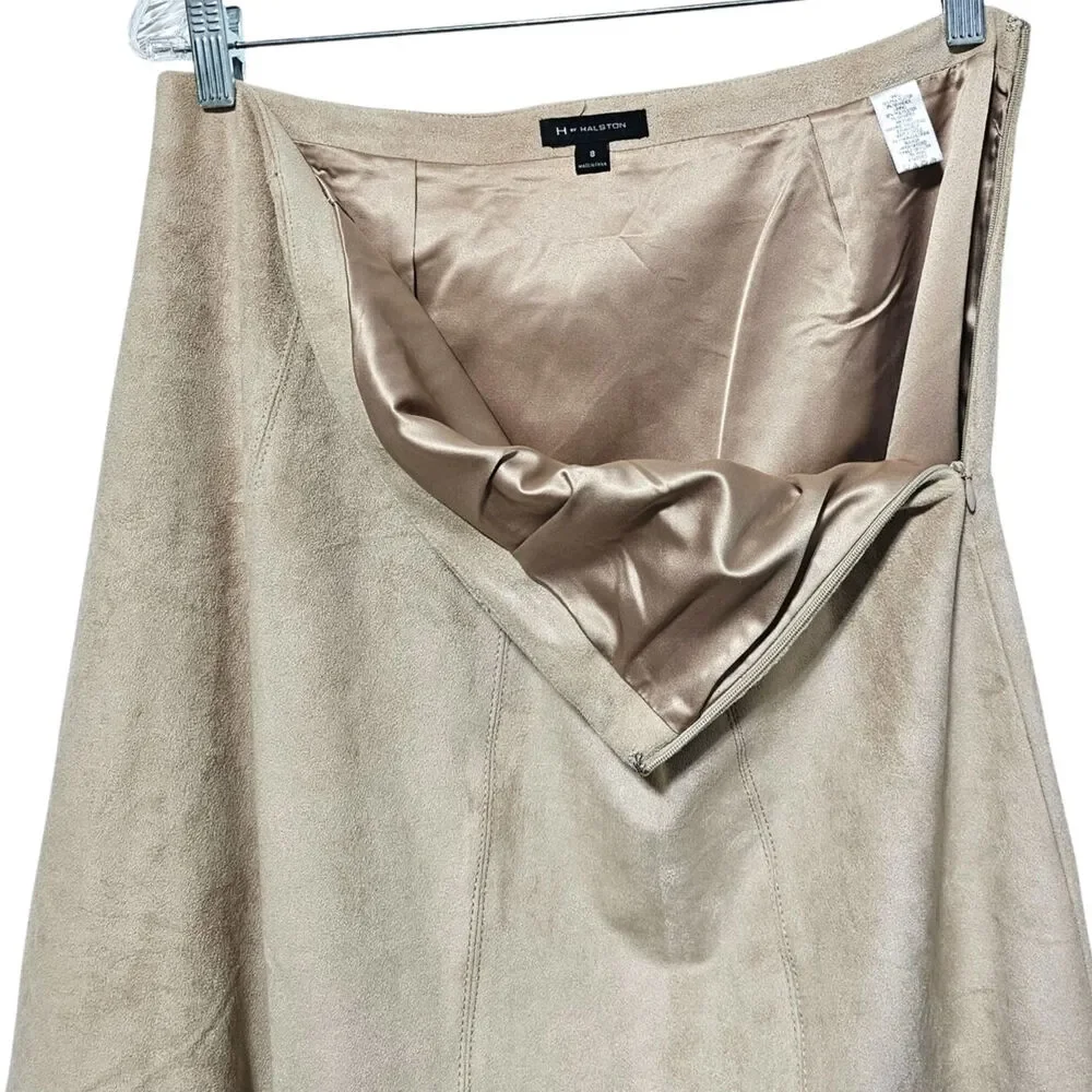 H by Halston Faux Suede Skirt Woman’s Size 8 Western Earthy Boho Southwestern